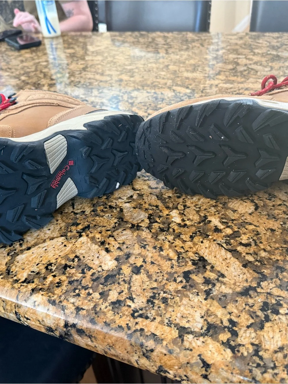 Columbia Women's Tan and Red Hiking Boots